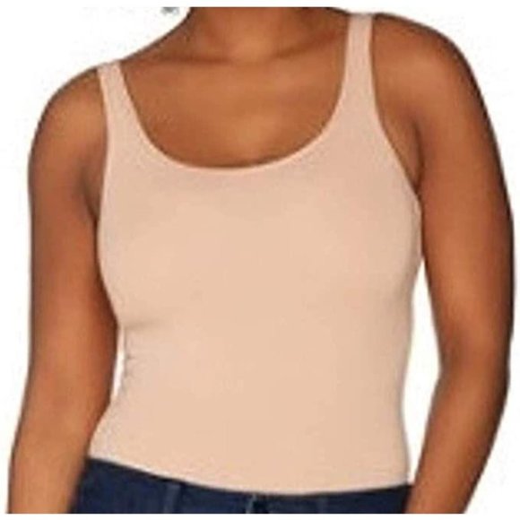 Jezebel Jersey Knit Tank Top Bodysuit Warm Nude Size Large - Picture 1 of 3